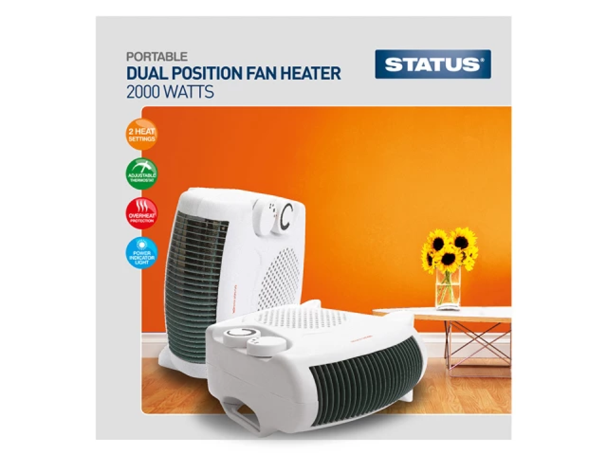 Dual Position Fan Heater 2000W